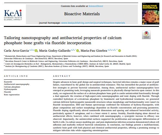 Tailoring nanotopography and antibacterial properties of calcium phosphate bone grafts via fluoride incorporation.JPG